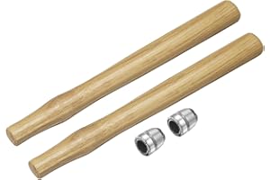 HARFINGTON 2pcs Wood Sledge Hammer Handle 13.6" Hammer Wooden Replacement Handles with Round Wedges for 3lb Round Octagonal H