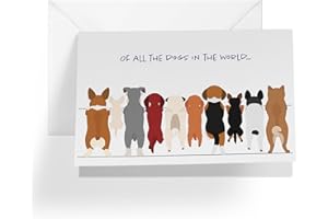 1Up Greetings Father's Day Card Dog Dad | Fathers Day card from Dog |5”x7.5” | (Single Card and Envelope)