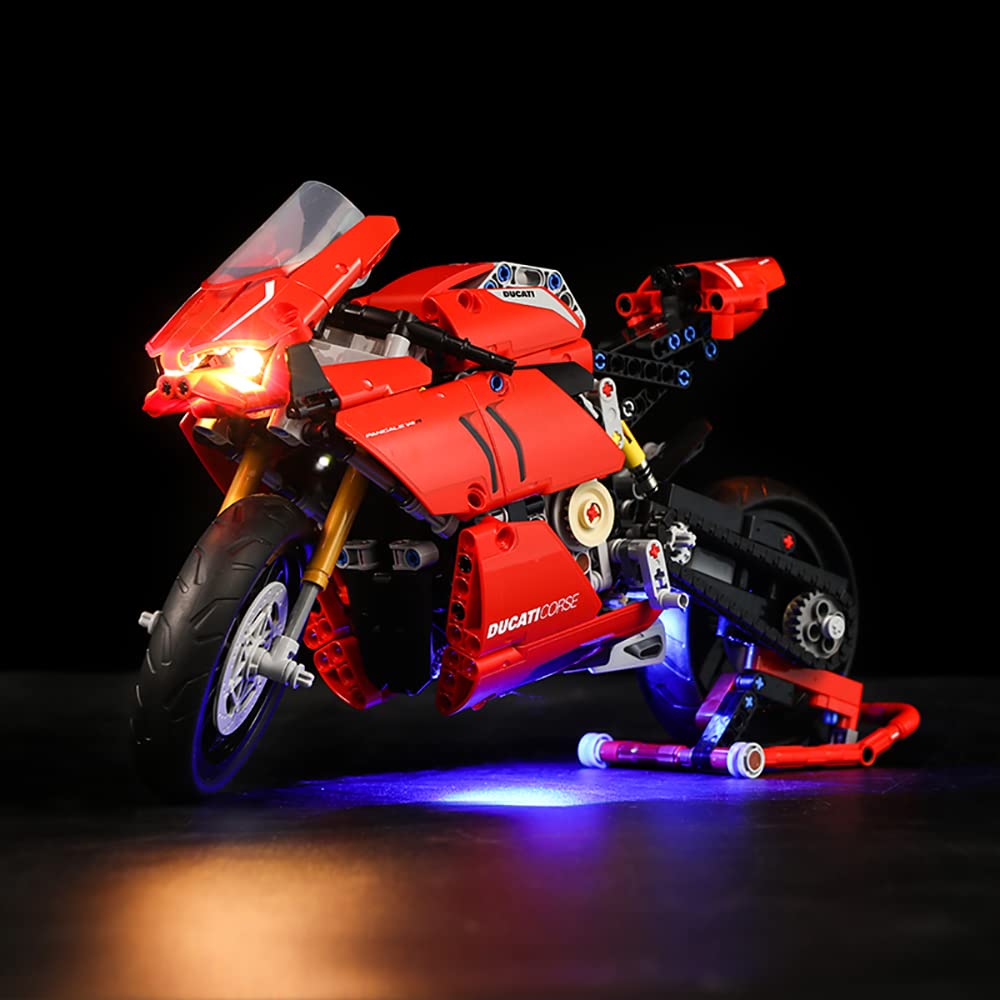 Light Set for Lego Ducati Panigale V4 R,Led Decoration Lighting Kit Compatible with Lego 42107 Motorcycle Toy Bricks Building Blocks Model,Creative Gifts DIY Interactive Toy (Standard) โ image 1