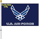 US Air Force Wings Military Flag Double Sided 3x5 Outdoor- United States USAF Wing Flags Blue Heavy Duty 3 Ply with 2 Brass Grommets for Outdoor Indoor Wall Truck