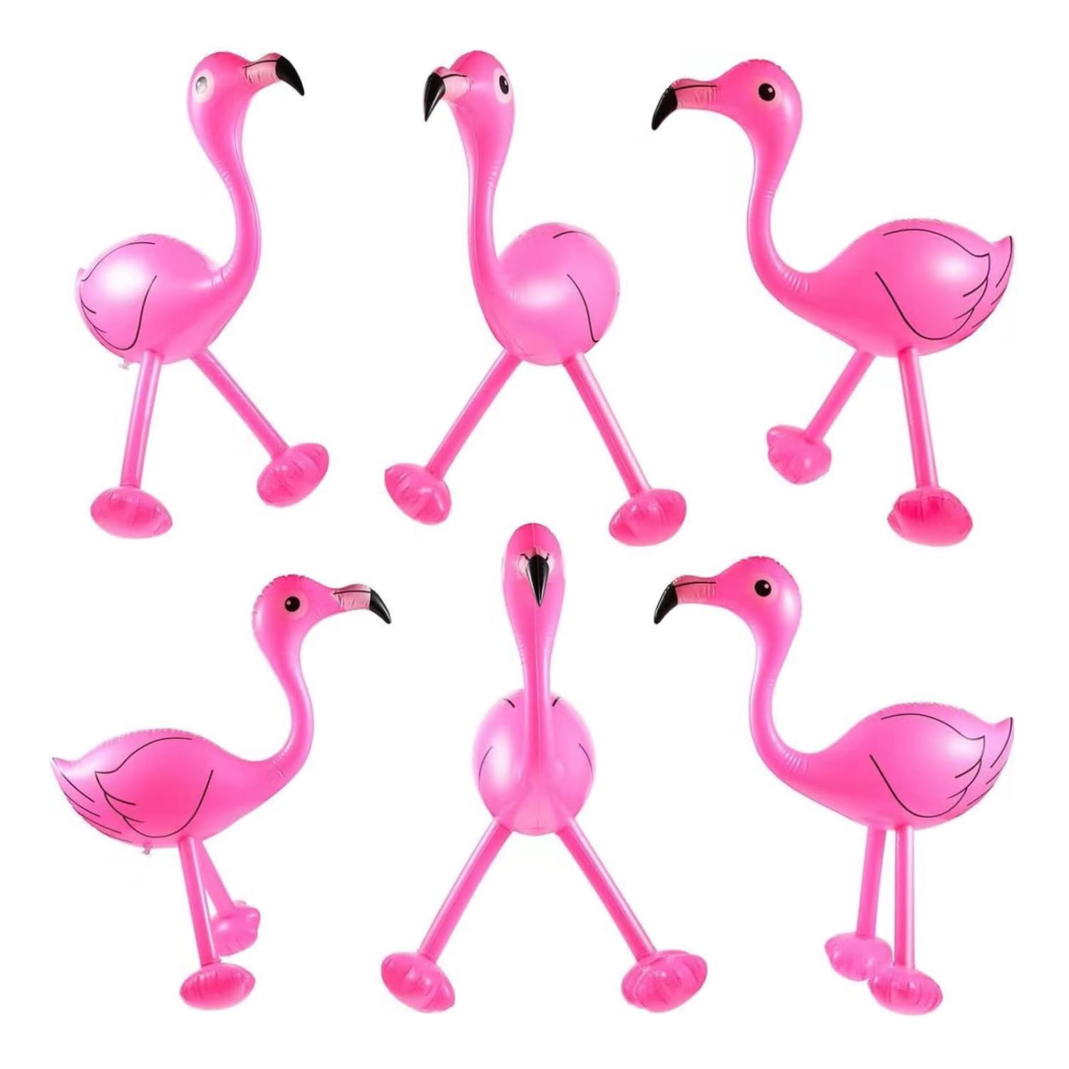 NAUZE 6Pieces Inflatable Flamingo Blow Up Pink Flamingo Pool Party Favors Toys Swimming Luau Fancy Dress Party Decoration for Holiday Beach Carnival Supplies