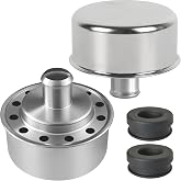 (2-Pack) Calvana 4299 3/4" Push-In Chrome Valve Cover Breather Pro - for Spectre, Steel Construction, Grommet Included, 2.5" Height, 3" Diameter