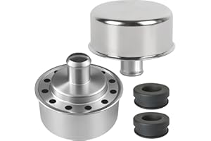 (2-Pack) Calvana 3/4" Push-In Chrome Valve Cover Breather with Grommet - Compatible with Spectre 4299, Steel Construction for Superior Ventilation, Prevents Oil Splash, Easy Installation