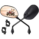 DoWilwin Universal Motorcycle Mirrors, 10mm Black ATV Mirrors for Handlebars with 7/8" Mount compatible for Honda Yamaha Kawasaki Suzuki Scooter Dirt Bike
