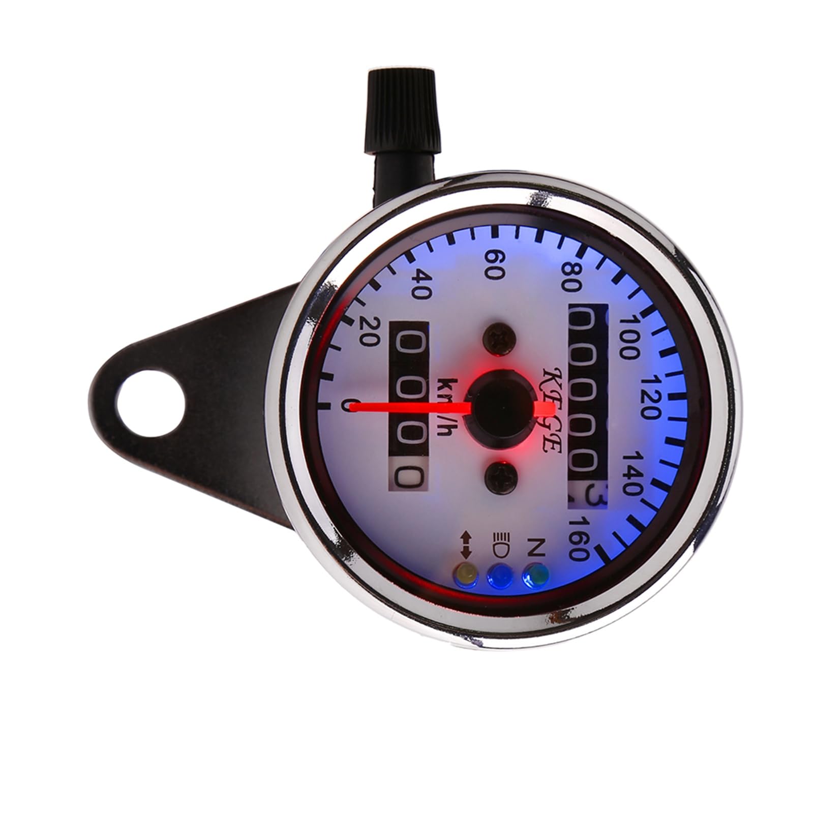 VGEBY Motorcycle Dual Odometer Speedometer Gauge LED Backlight Light (Color : Silver)