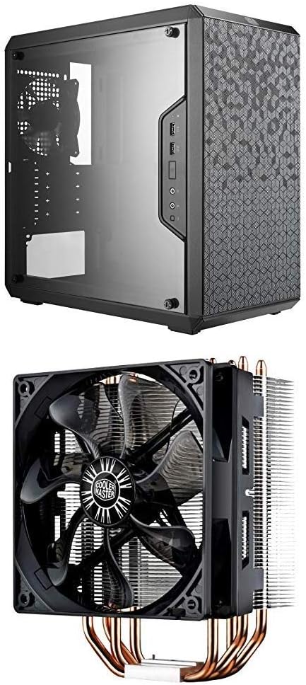 Amazon Com Cooler Master Masterbox Q300l Matx Tower W Magnetic Design Dust Filterand Hyper 212 Evo Cpu Cooler W 4 Continuous Direct Contact Heatpipes Computers Accessories