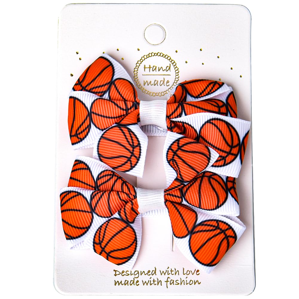 Basketball Hair Clips for Women Girls Bow Hair Clip Hair Slides for Girls Women Sports Themed Hair Decorations Hair Barrettes for Women Girls Hair Accessories for Fine Hair Thick Hair 2pcs