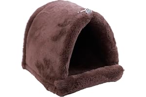 neolun Rat Bed Ferret Rodent Hammock Bed Hideout Cage Accessories Toy Bed for Guinea Pig Chinchilla Hedgehog Sugar Glider (Brown,Large)