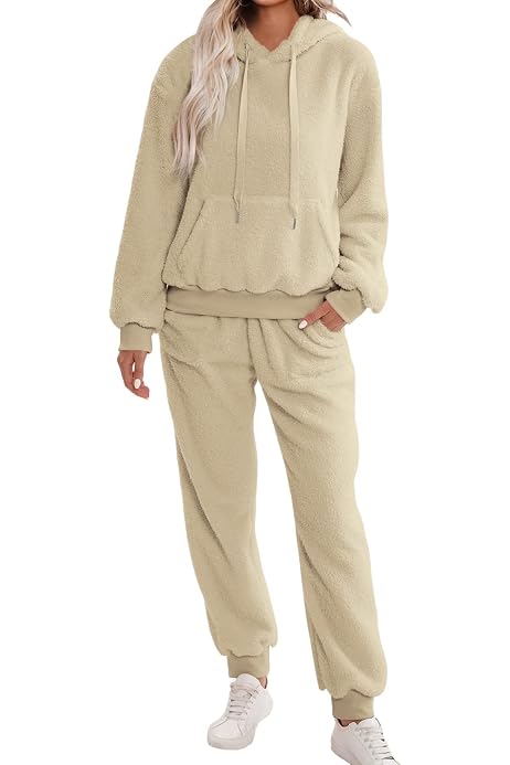 Sleeve Hoodie Jogger Pants Pajama Sets 