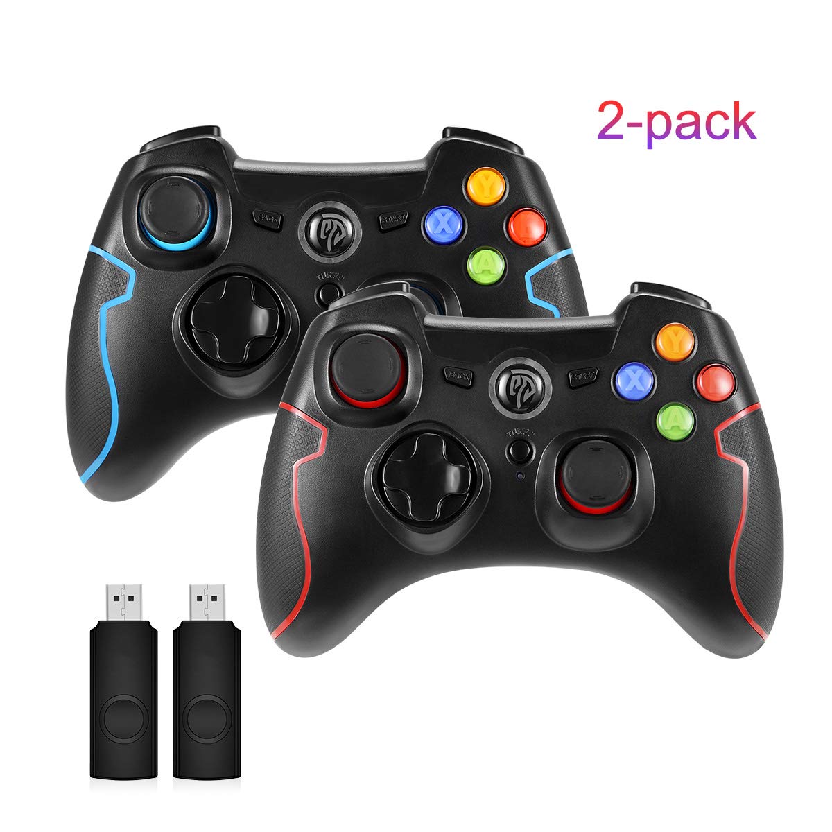 2 Pack Wireless Gaming Controller, PC PS3 Game Controller Joystick With