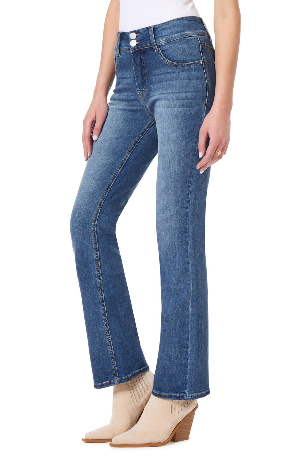 Curvy High Rise Slim Flare Jeans in Dark Wash