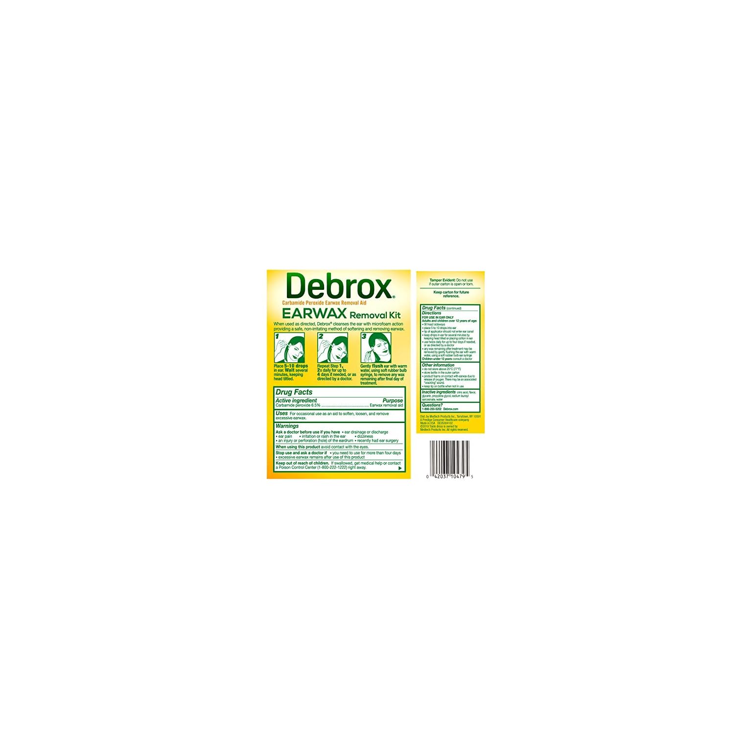 Debrox Earwax Removal Kit, Includes Drops and Ear Syringe Bulb, 0.5 Oz