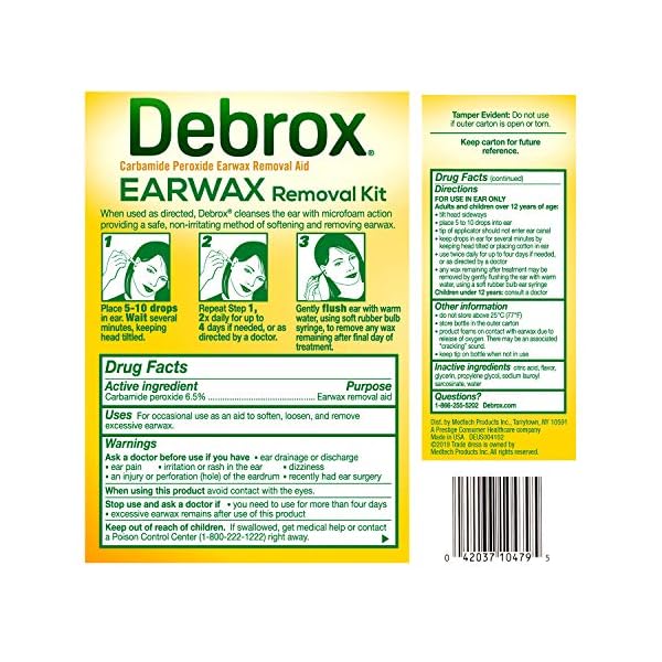 Debrox Earwax Removal Kit, Includes Drops and Ear Syringe Bulb, 0.5 Oz Natural Wonders