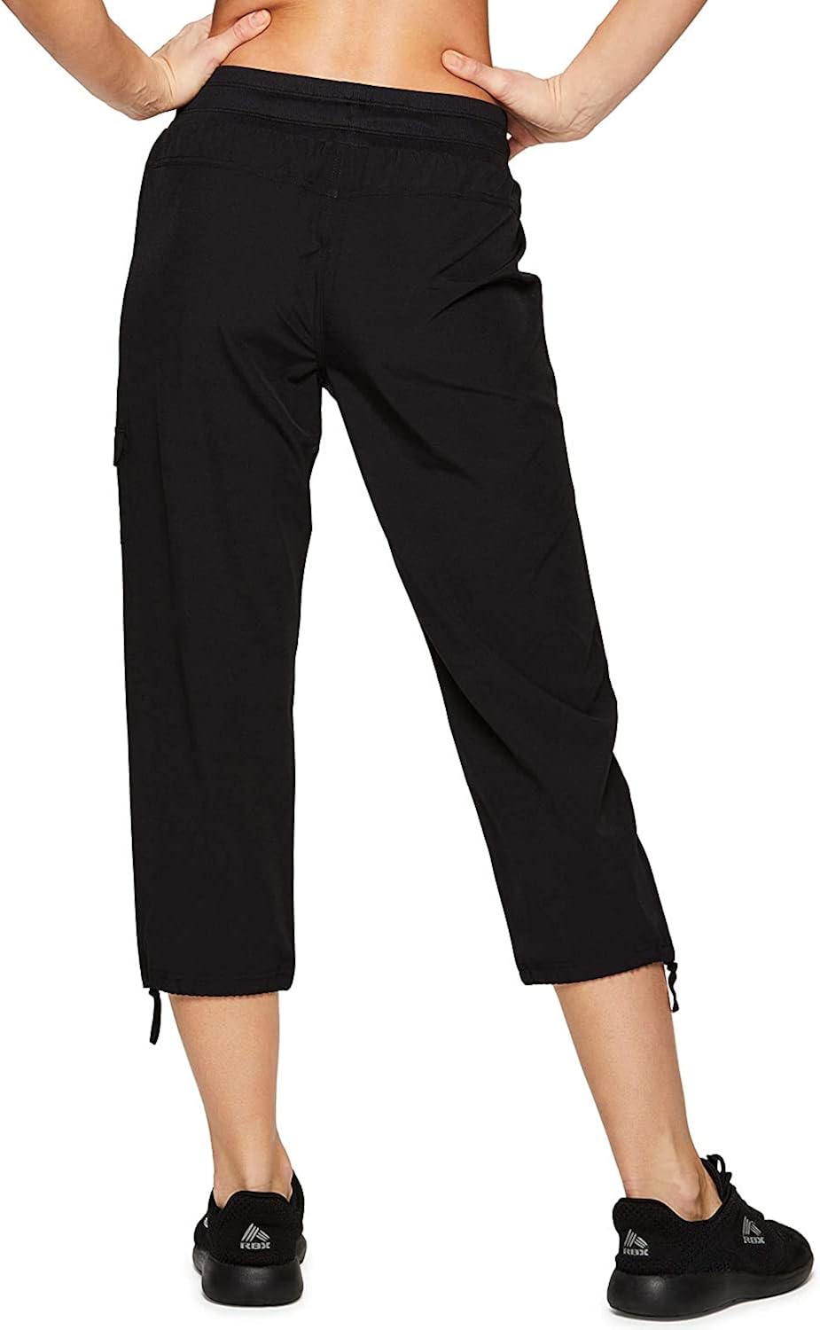 RBX Active Women's Fashion Lightweight Stretch Woven Body Skimming Drawstring Capri Pant: Clothing
