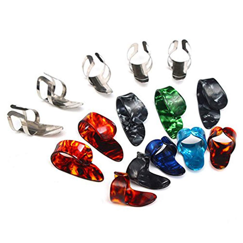 KEWAYO 15 Pieces Guitar Finger Picks, Stainless Steel Amazon.in