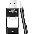 Flash Drive for iPhone 256GB, 4 in 1 USB Type C Memory Stick, Photo Stick External Storage Thumb Drive for iPhone iPad Android Computer, Dark Black