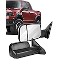 ECCPP Towing Mirrors Tow Mirrors Replacement fit for 2002-08 for Dodge for Ram 1500 2500 Pickup Power Heated Towing Side Mirrors Pair Set Passenger & Driver Side View