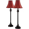 Catalina Lighting 19358-003 Brenda Buffet Table Lamps, Desk Lamp for Office, Dorm, or Bedroom, Reading Light Nightstand Lamp, LED Bulb NOT Included, 25.75", Bronze, Set of 2
