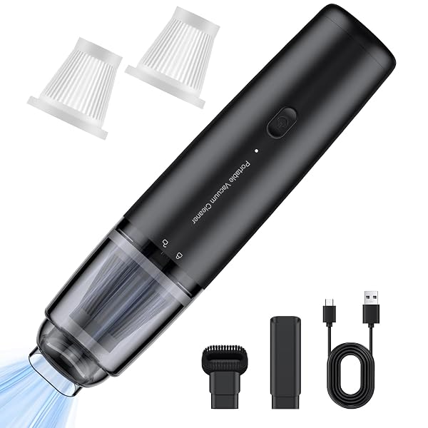 LYFUHUI CAR HANDHELD VACUUM CORDLESS 13000 PA SUCTION POWER, PORTABLE MINI VACUUM CLEANER FOR CAR HOME OFFICE AND PET HAIR, BLACK