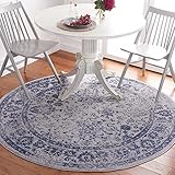 SAFAVIEH Adirondack Collection 8' Round Grey / Navy