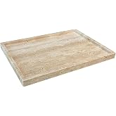 OAIQNUJ Natural Travertine Vanity Tray, 12"x8" Coffee Table Tray | Decorative Dish for Perfume Jewelry