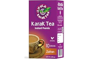 KARAK TEA Premix Powder SACHETS 200 G (Saffron) each packet 10 sachets