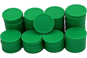 HAKITAROOM 35MM/1.37-inch Box of 120 Counting Coins for Poker Chips and Game Coins (Green, 35MM/1.37-inch)
