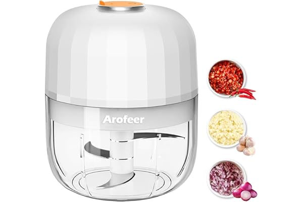 Arofeer Garlic Chopper Electric 250ml,Mini Chopper Cordless With 304 Stainless Steel Blade, Mini Food Processor For Onion, Ch