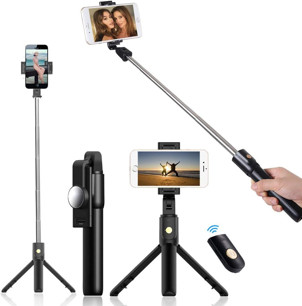 Lidasen Phone holder Tripod stand, Tripod Portable Camera Mount Tripod bracket with Remote Shutter FlexibleTravel Outdoor Tripod Compatible with iPhone XR/Xs Max/X/8 Plus,4-8in smart device