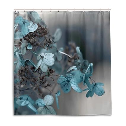 Chatae Ye Store Blue Hydrangea Shower Curtain Thicken Waterproof
