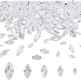 HOBBIESAY 5 Sizes 160Pcs Horse Eye Shaped Clear Rhinestone Crystal 4-10mm Clear Pointed Back Crystal Diamante Gems for Nail Art Earrings Bracelets Ring Jewelry DIY Craft Making