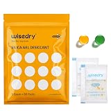 wisedry 5 Gram [60 Packs] Food Grade Silica Gel Packs Rechargeable Desiccant Dehumidifiers Pouches with Color-Indicating Beads Reusable Moisture Absorbers for Food Storage