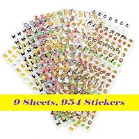 9 Pieces Best Value Choice of Colorful Cute Animal Calendar Reminder Stickers (Total 954pcs) - Cat, Deer, Bear, Penguin, Alice In Wonderland, Chicken, Bunny