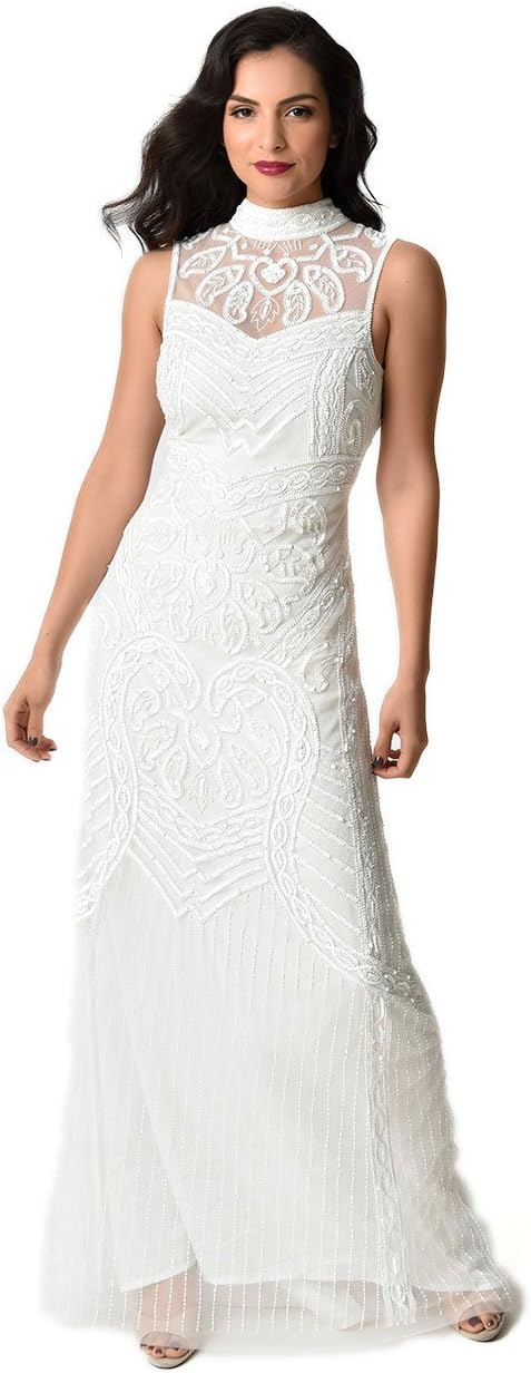 Frock and Frill Ivory Beaded Bibi Bridal Maxi Dress