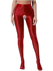 TiaoBug Womens Glossy Oil Yoga Pants Tights
