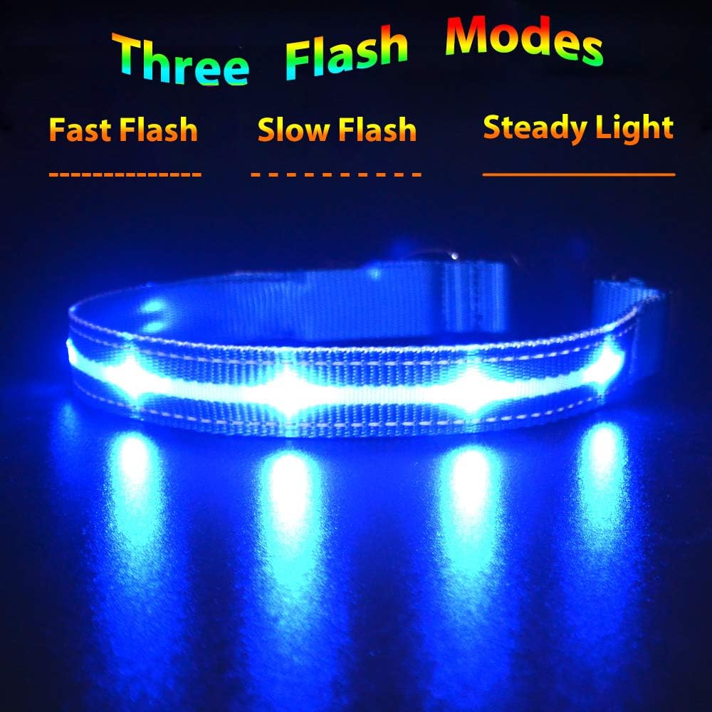 MASBRILL Light Up Dog Collar, Dog Collar Light for the Dark Rechargeable LED Dogs Collar Waterproof 3 Glowing Modes - Image 3