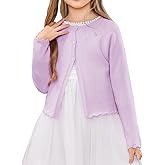 NikNio Girls Long Sleeve Knitted Bolero Cardigan Cropped Button Closure Kids Shrug Sweater 1-10 Years