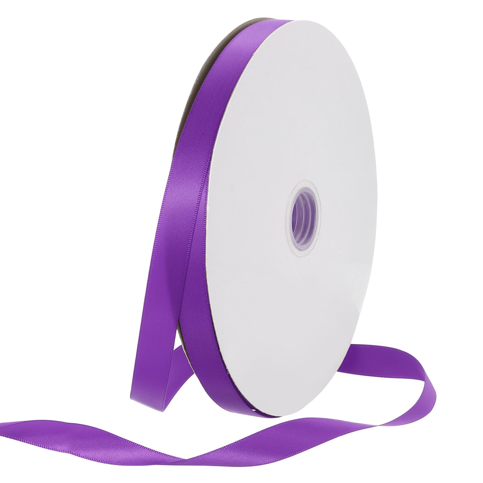 Rebower 15mm Satin Ribbon 91m Thick Double Face Grosgrain Silk Ribbon, [for Gift Wrapping, Hair Bows, Wedding, Cake, Flower] - 100 Yard/300ft/ Dark Purple