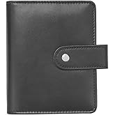 NatSumeBasics Black A7 Binder Wallet Budget Binder Planner Organizer 6 Rings Notebook Folders with Snap Button for Traveller Journal Filler Folder (A7, Black)