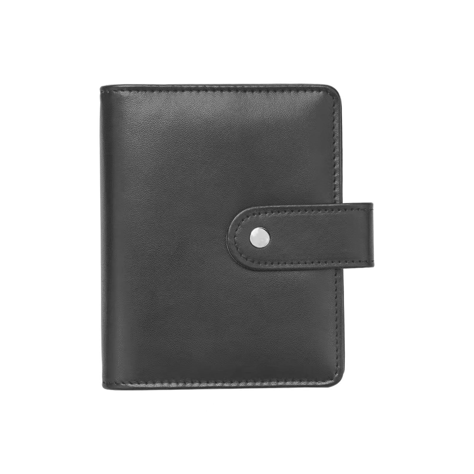 NatSumeBasics A7 Binder Cover Black Budget Binder 6 Ring Planner Notebook Faux Leather Cover for A7 Refillable Sheet Photo Card Sleeves (Black)