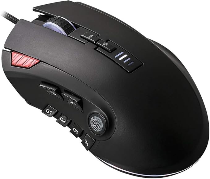 Gaming Mouse Wired, ONEVER Ergonomic Mice 6 Side Buttons 6 Adjustable