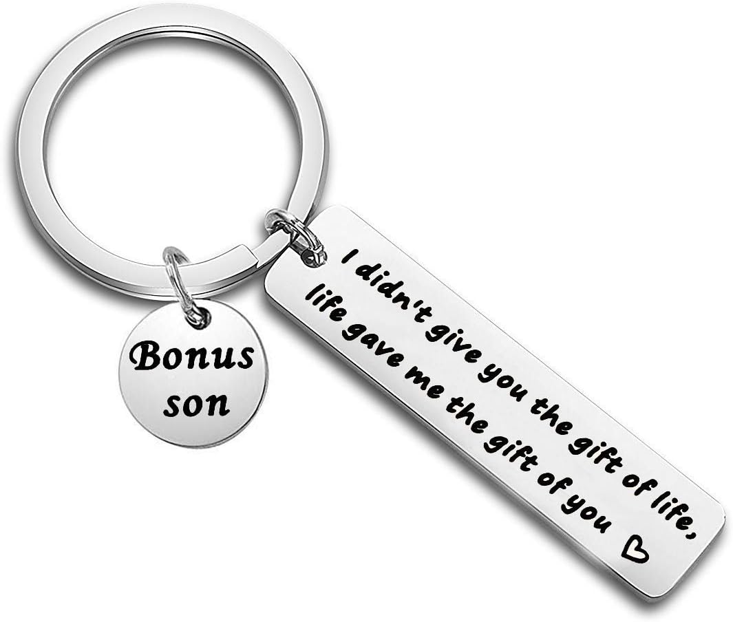 Gzrlyf Stepson Keychain I Didn't Give You The Gift of Life Life Gave Me The Gift of You Stepson Gifts