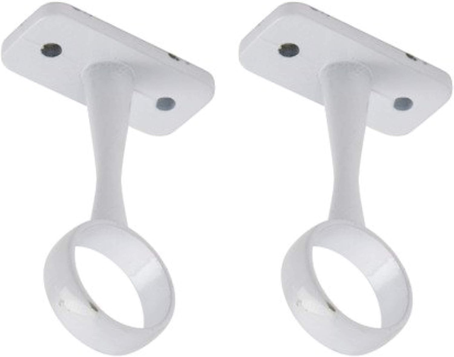 Wardrobe Rail Centre Supports Brackets 19mm White Finish x2 Twin Pack