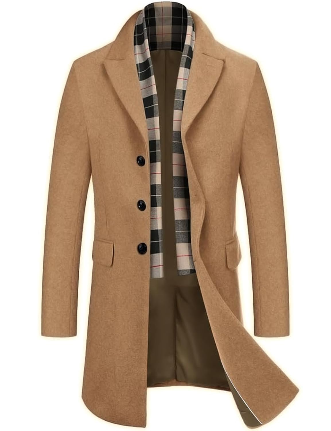 Photo 1 of COOFANDY Men's Classic Notched Collar Winter Overcoat Heavyweight Warm Single Breasted Coats Wool Blend Pea Coat (Coffe S)