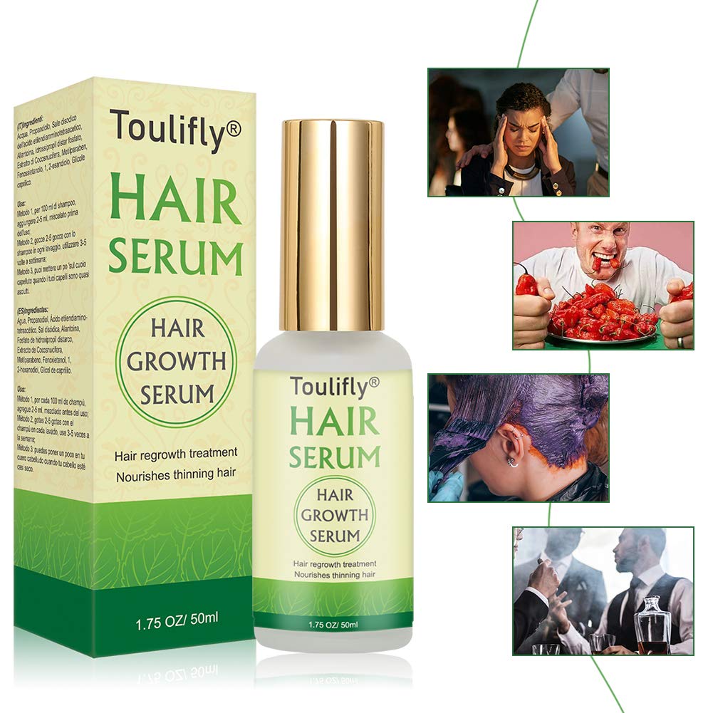 Hair Growth Serum, Hair Loss and Hair Thinning Treatment, Stops Hair Loss, Natural Herbal Essence, Thinning, Balding, Repairs Hair Follicles, Promotes Thicker, Stronger Hair and New Hair Growth(50ml) : Beauty