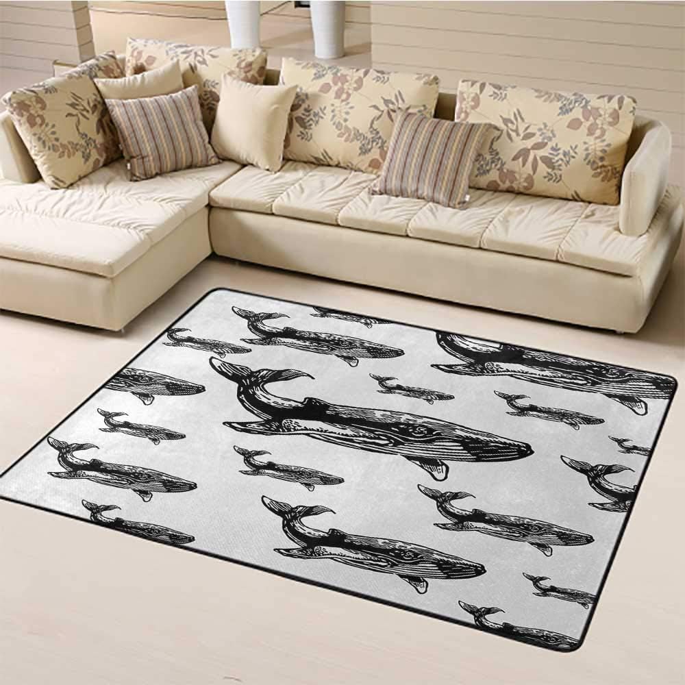 Soft Large Area Rug Whale Bathroom Soft Durable Area Rugs