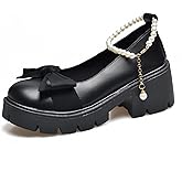 Women's Gothic Platform Mary Jane Shoes Vintage Round Toe for Women Ankle Strap Chunky Heel Pumps Uniform Party Dances Dress Shoes Size 5.5-9.5