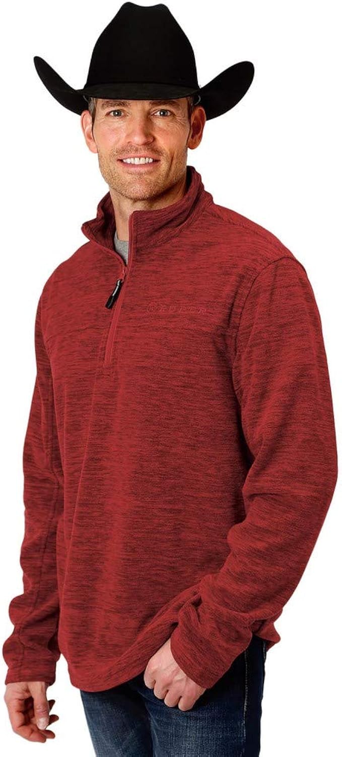 Roper Western Jacket Mens Pullover 1/4 Zip M Red 03097