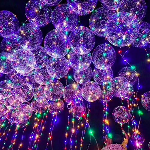 18/24 Inch Clear Bubble Balloon With Led Strip Copper Wire Luminous Led Balloons For Wedding Decorations Birthday Party Supplies