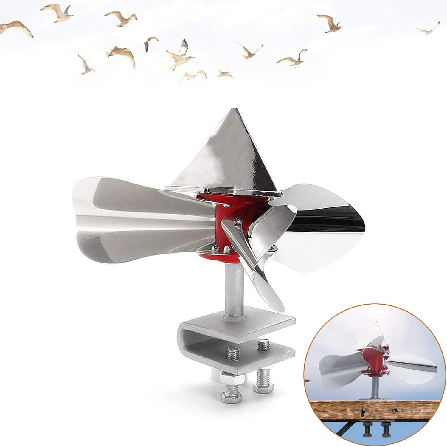 CEMOK Bird Control, Stainless Steel 360 Degree Reflective Wind Power